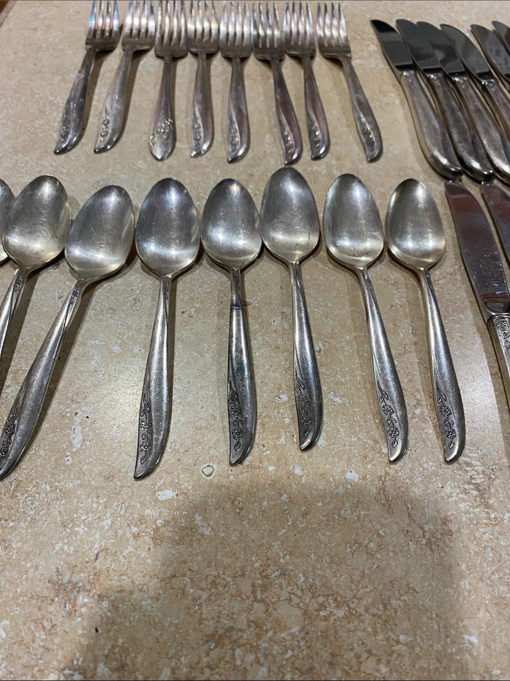 29 Pc Oneida Lady Catherine Silverplate Flatware Set Vintage Silverware